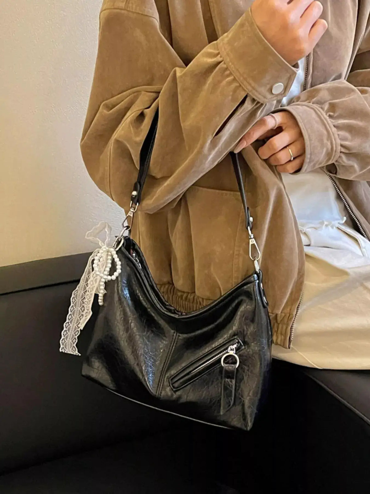 PU Leather Shoulder Bag by Trendsi
