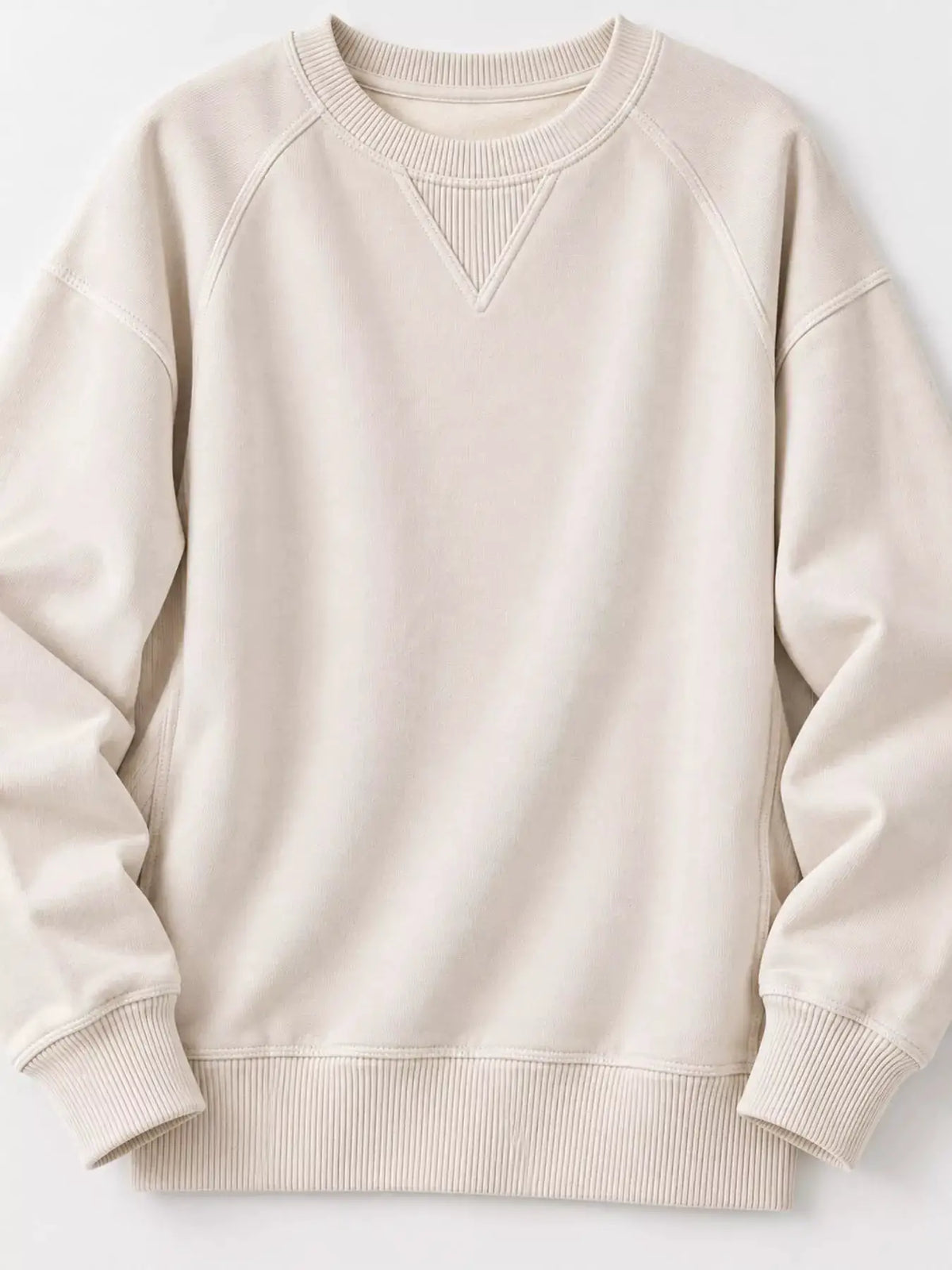 Crew Neck Raglan Sleeve Sweatshirt by Trendsi