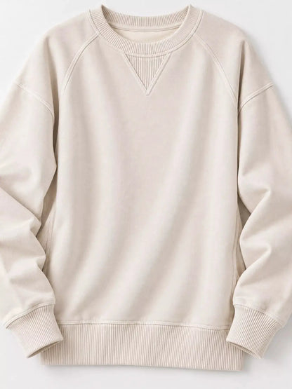 Crew Neck Raglan Sleeve Sweatshirt by Trendsi
