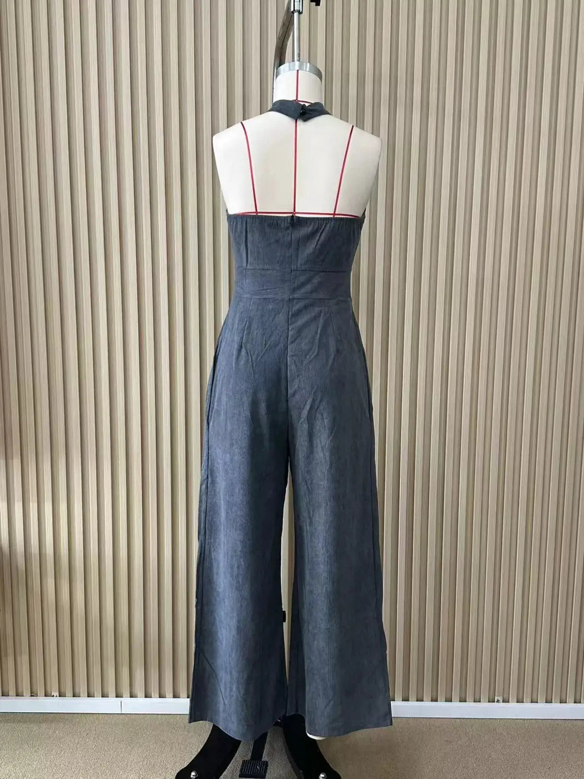Full Size Halter Neck Wide-Leg Jumpsuit Plus Size by Trendsi