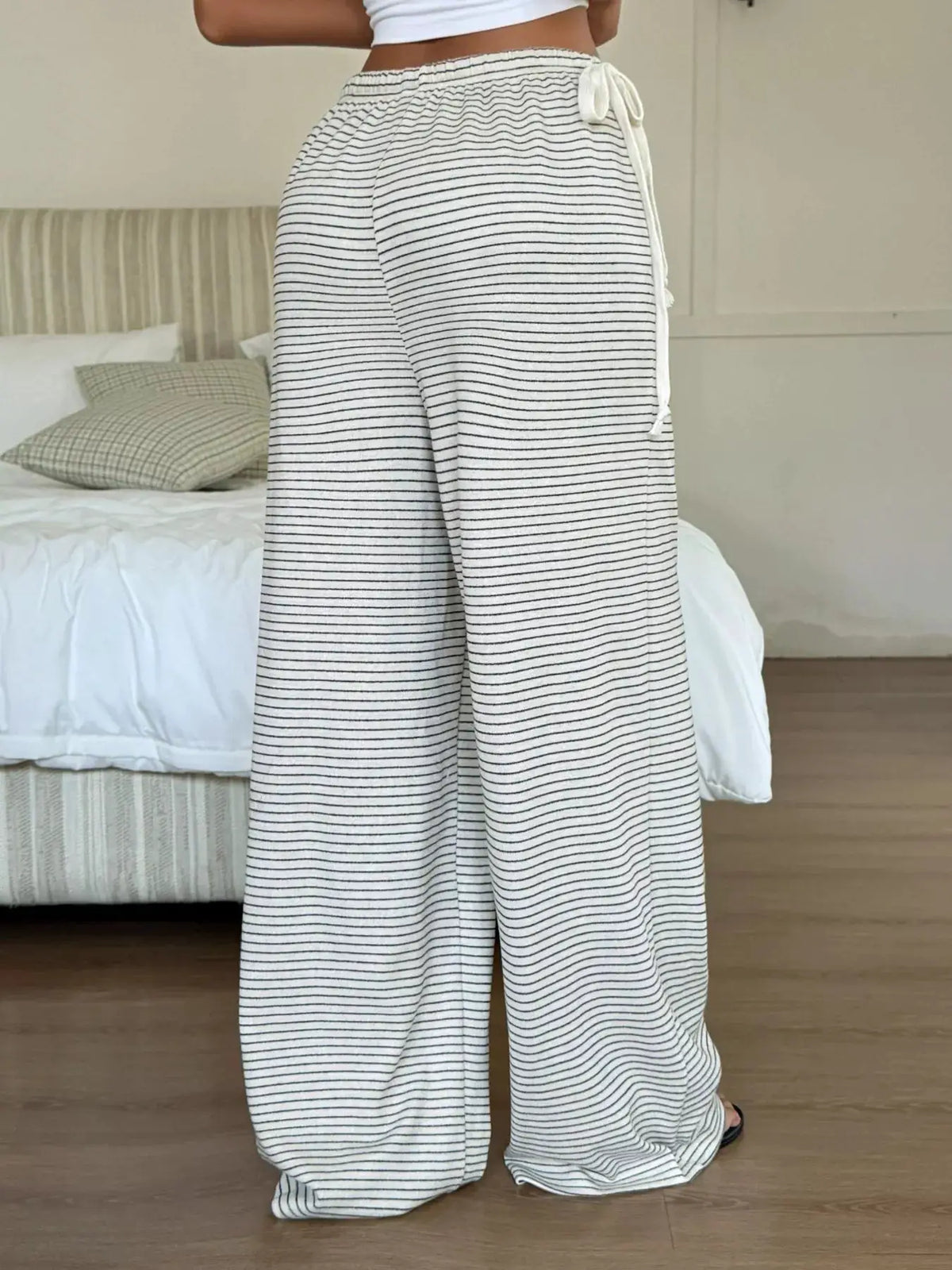 Striped Wide-Leg Pants by Trendsi
