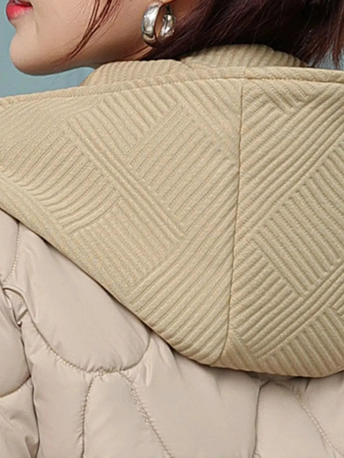 Plus Size Quilted Hooded Puffer Jacket with Snap-Button Closure by Trendsi