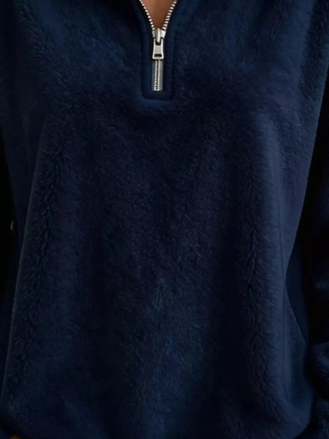 Full Size Quarter-Zip Fleece Sweatshirt Plus Size by Trendsi