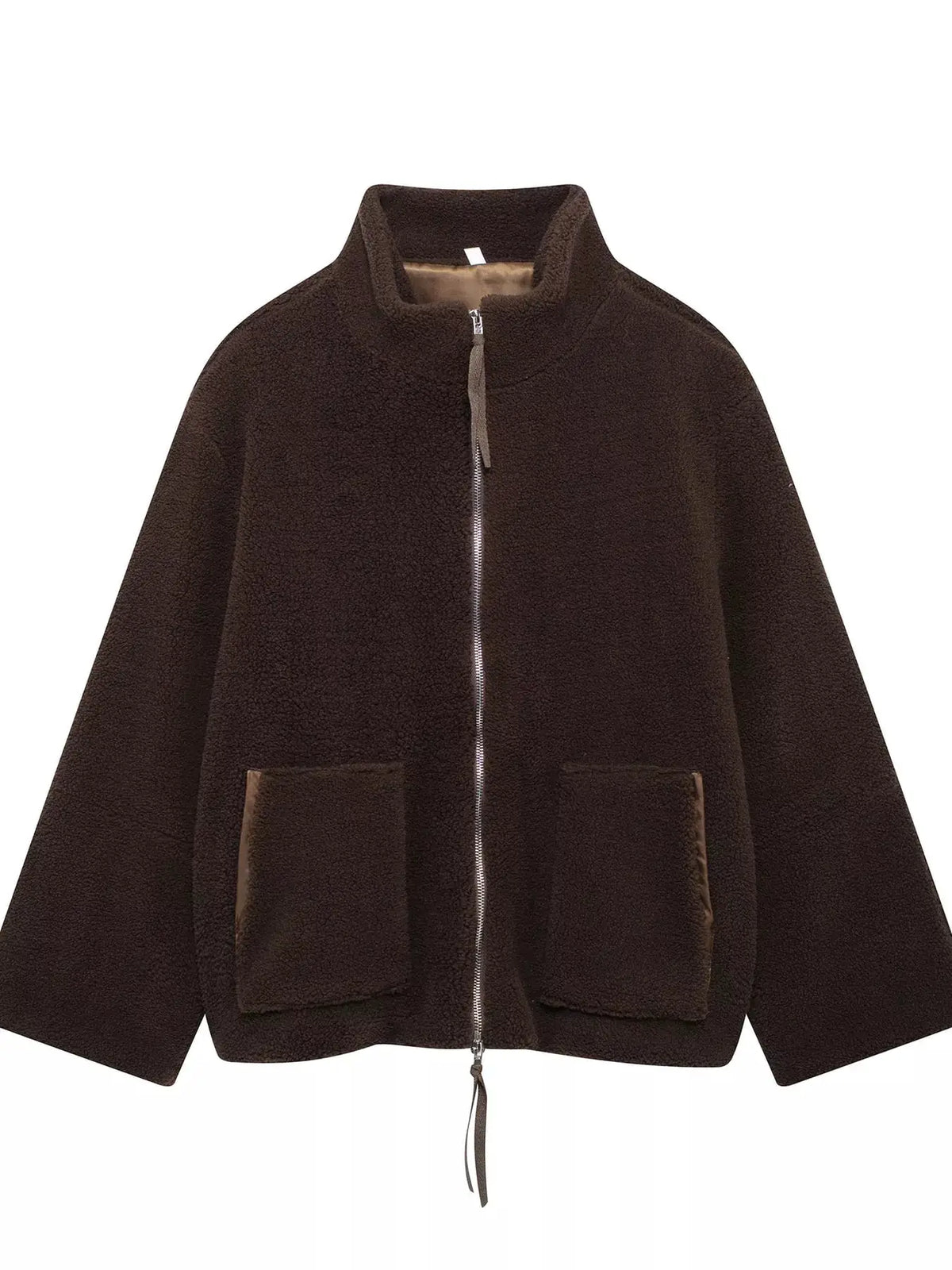 Sherpa Zip-Up Outerwear by Trendsi