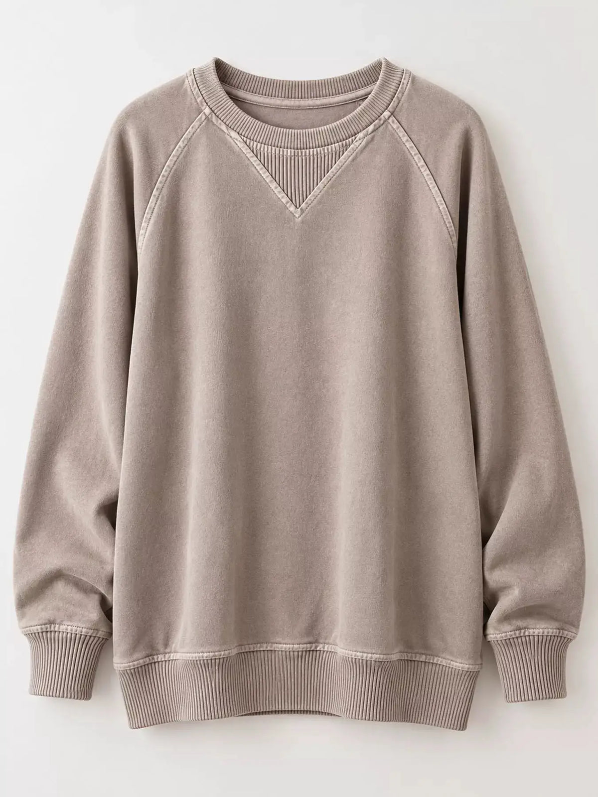 Crew Neck Raglan Sleeve Sweatshirt by Trendsi