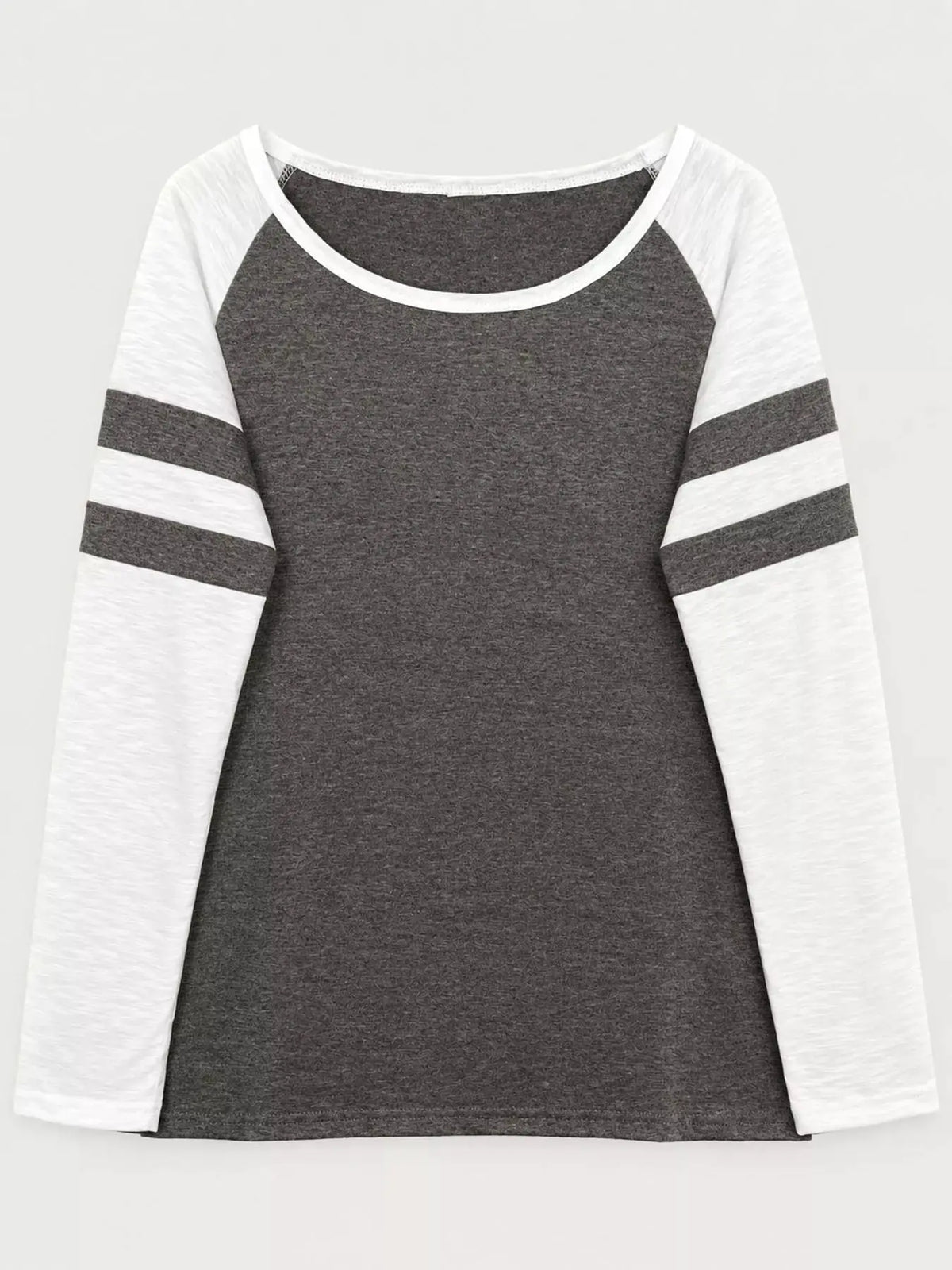 Full Size Color-Block Raglan Sleeve Striped T-Shirt Plus Size by Trendsi