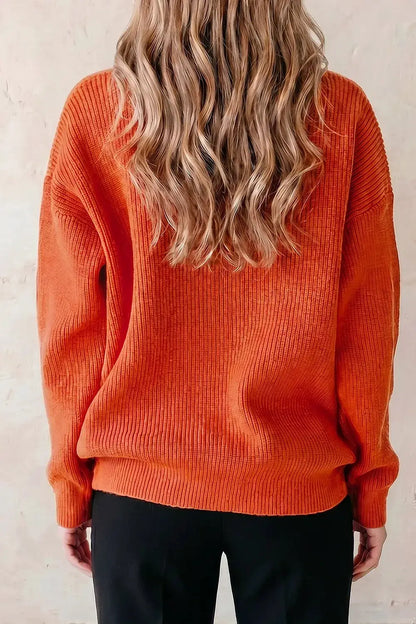 Drop Shoulder Long Sleeve Round Neck Halloween Sweater by Trendsi