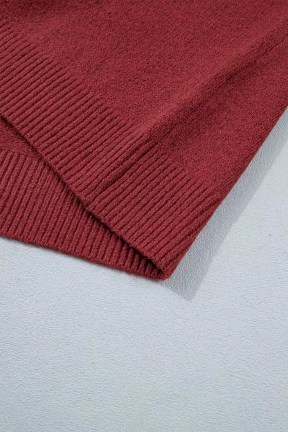 Christmas Theme Geometric Pattern Knit Round Neck Shift Sweater by Trendsi