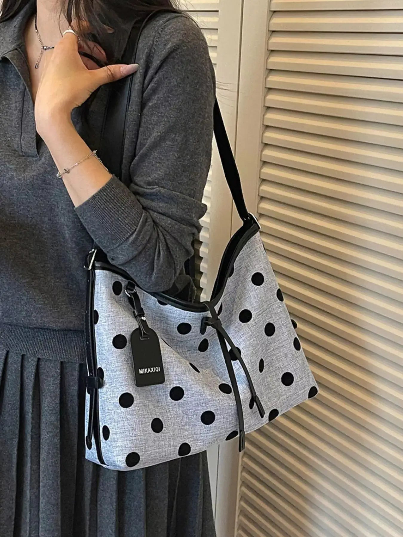 Polka Dot Shoulder Bag by Trendsi