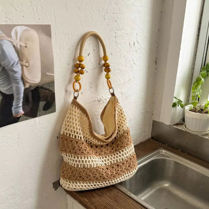 Crochet Knit Shoulder Bag by Trendsi