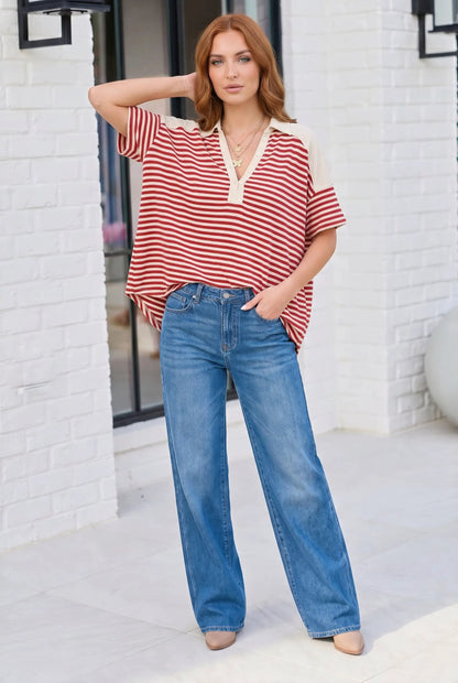 Shark Bite Color Block Top by Haptics