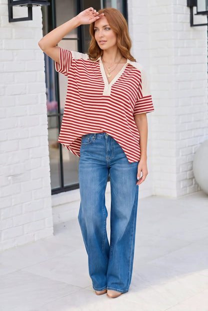 Shark Bite Color Block Top by Haptics