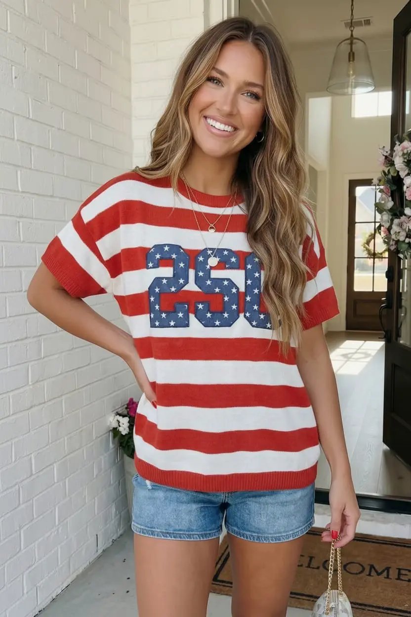 Stars and Stripes '250' Top by Kori America