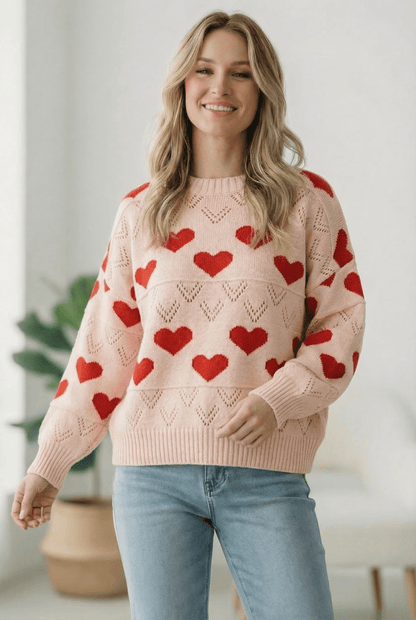 A Love Note Heart Sweater - Bitsy Gypsy Boutique
