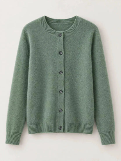 Button-Down Long Sleeve Cardigan by Trendsi