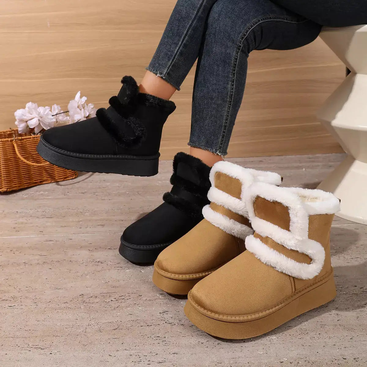 Round Toe Platform Boots by Trendsi