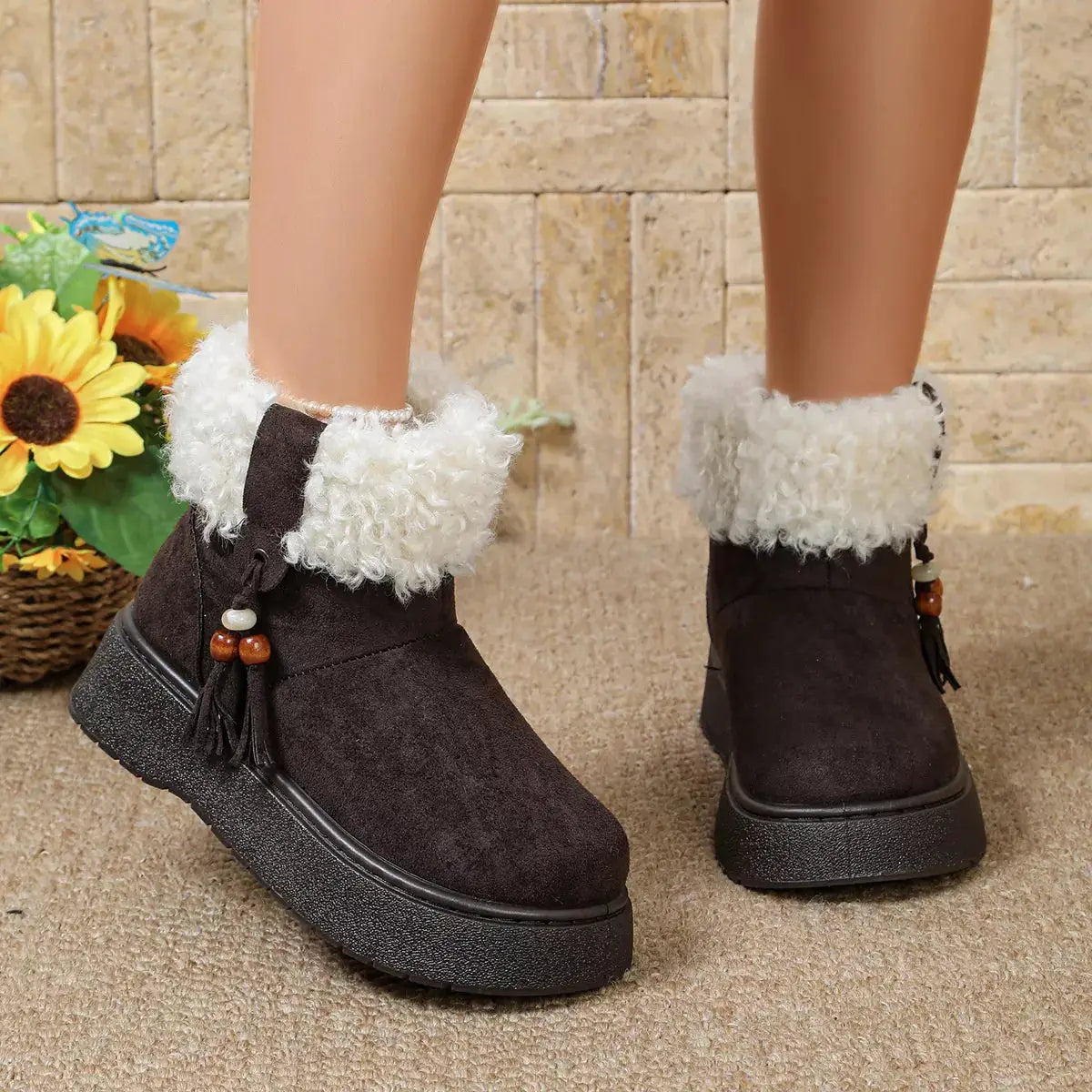 Round Toe Platform Boots by Trendsi