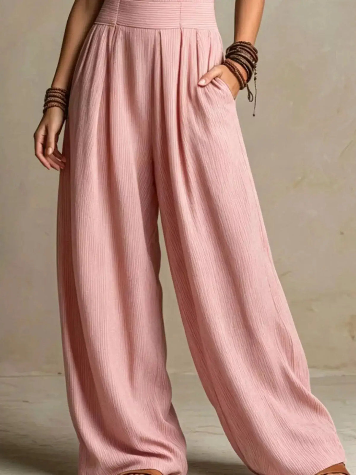 Full Size Halter Neck Wide-Leg Jumpsuit Plus Size by Trendsi