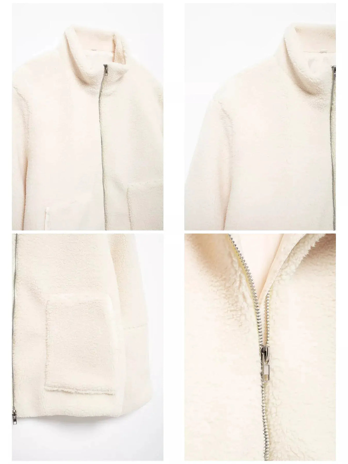 Sherpa Zip-Up Outerwear by Trendsi