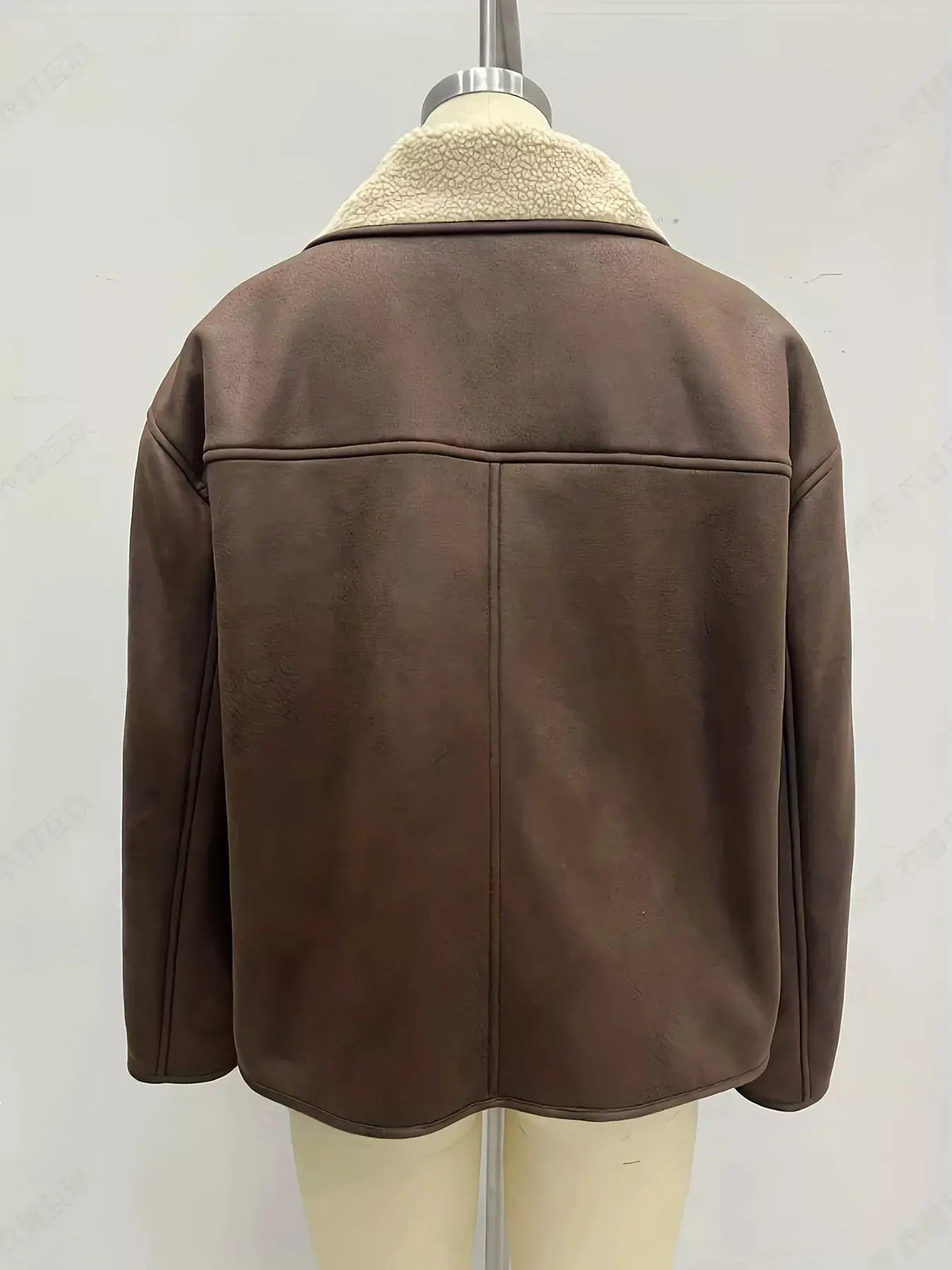 Sherpa Lined Button Down Outerwear by Trendsi