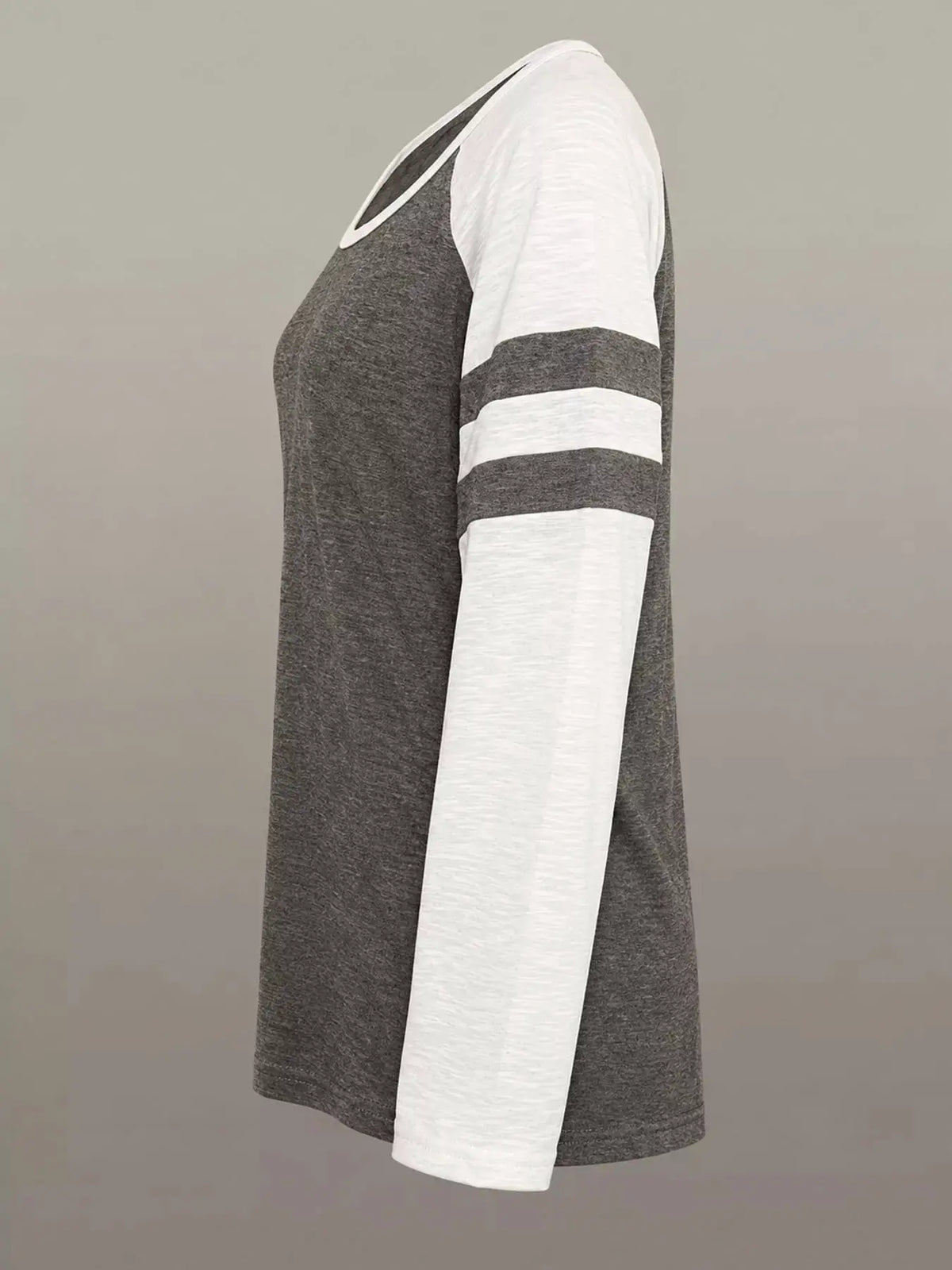 Full Size Color-Block Raglan Sleeve Striped T-Shirt Plus Size by Trendsi
