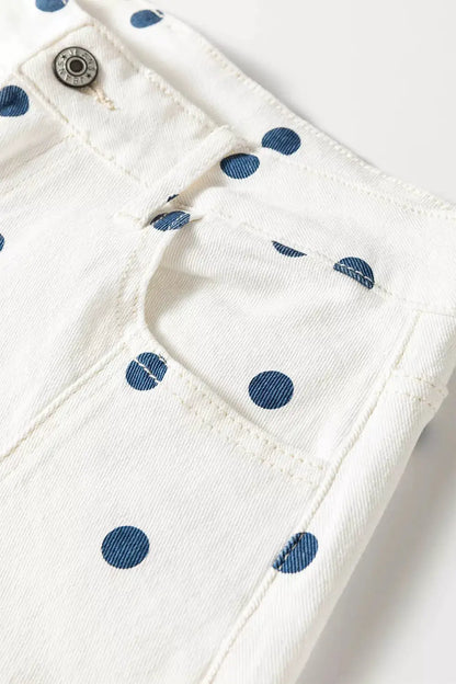 Polka Dot Wide-Leg Jeans by Trendsi