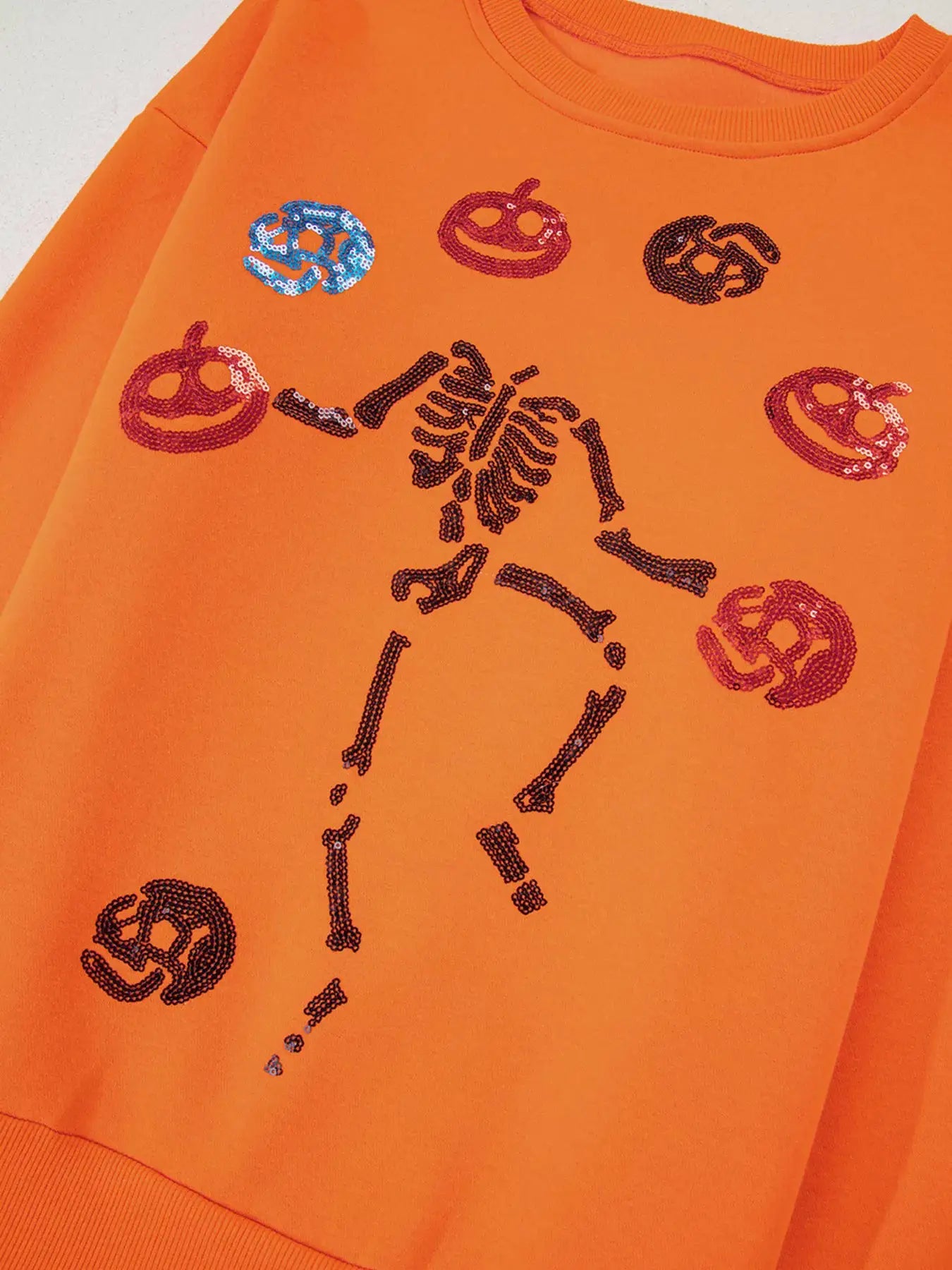 Dancing Critters Sequin Halloween Crewneck Sweatshirt by Trendsi