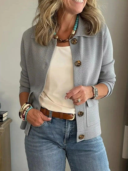 Full Size Long Sleeve Button-Down Outerwear Plus Size by Trendsi