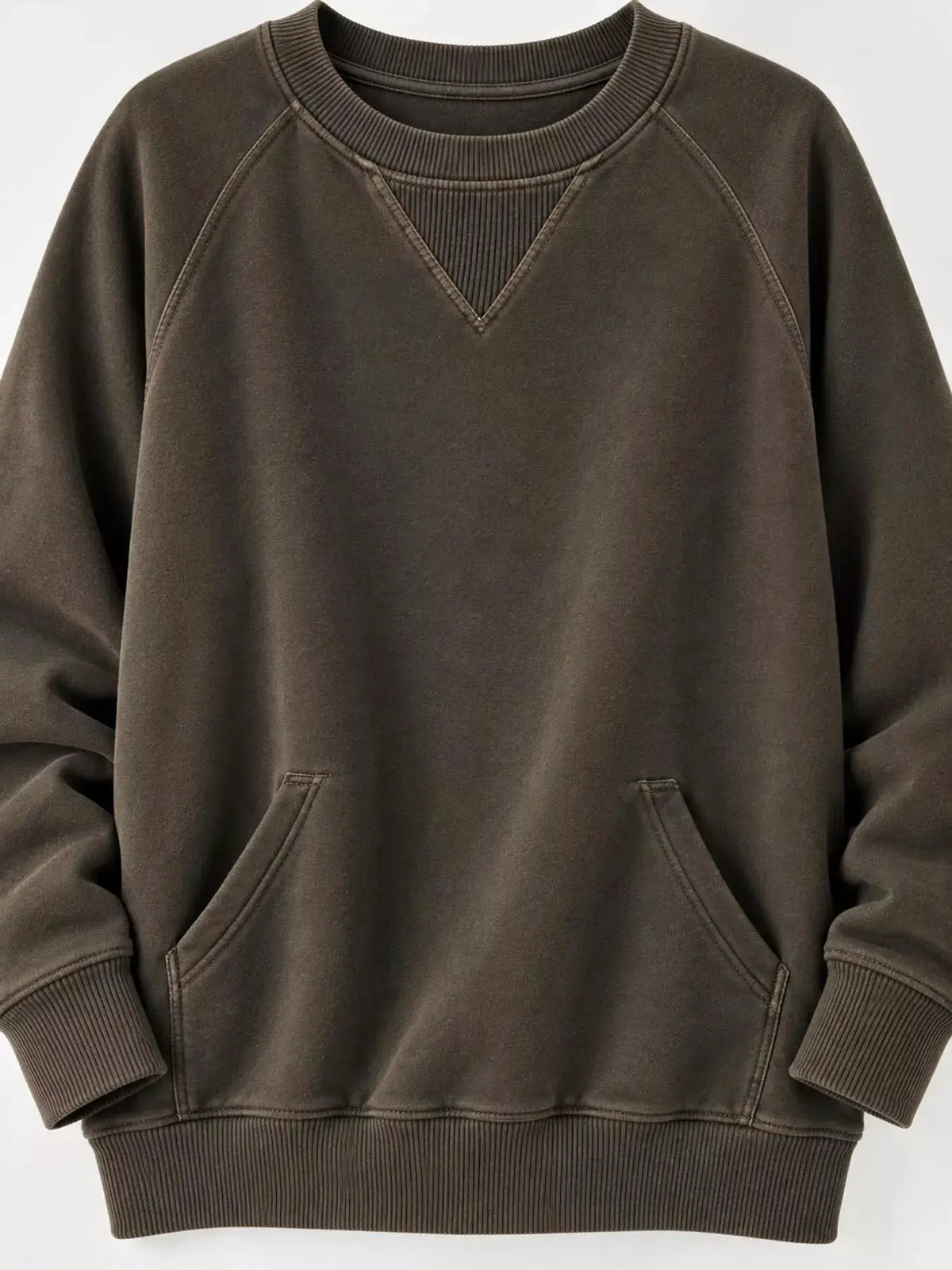Crew Neck Raglan Sleeve Sweatshirt by Trendsi