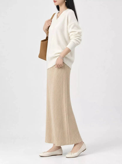 Wrap-Front Long Sleeve Sweater by Trendsi