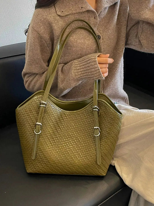 Woven Texture Tote Bag by Trendsi