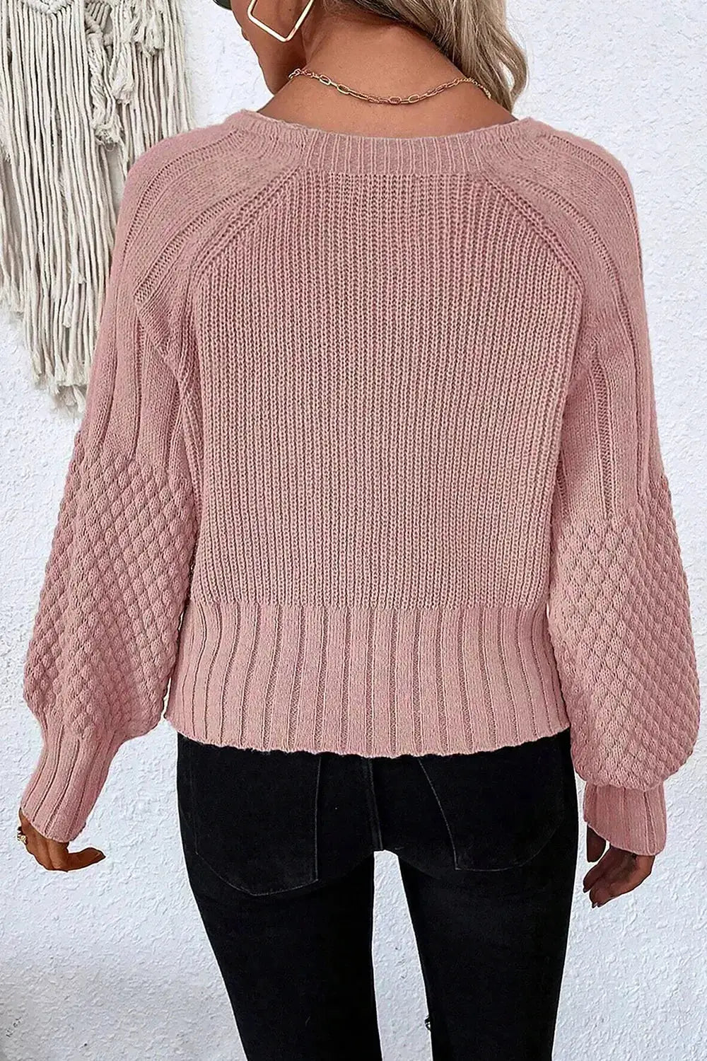 V-Neck Button-Down Cardigan by Trendsi