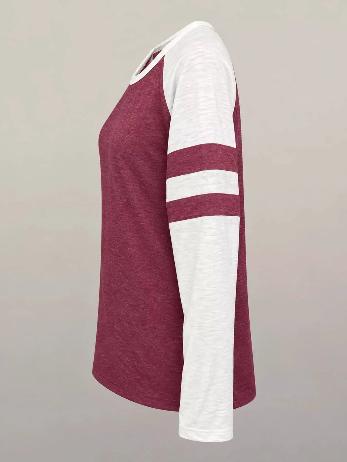 Full Size Color-Block Raglan Sleeve Striped T-Shirt Plus Size by Trendsi