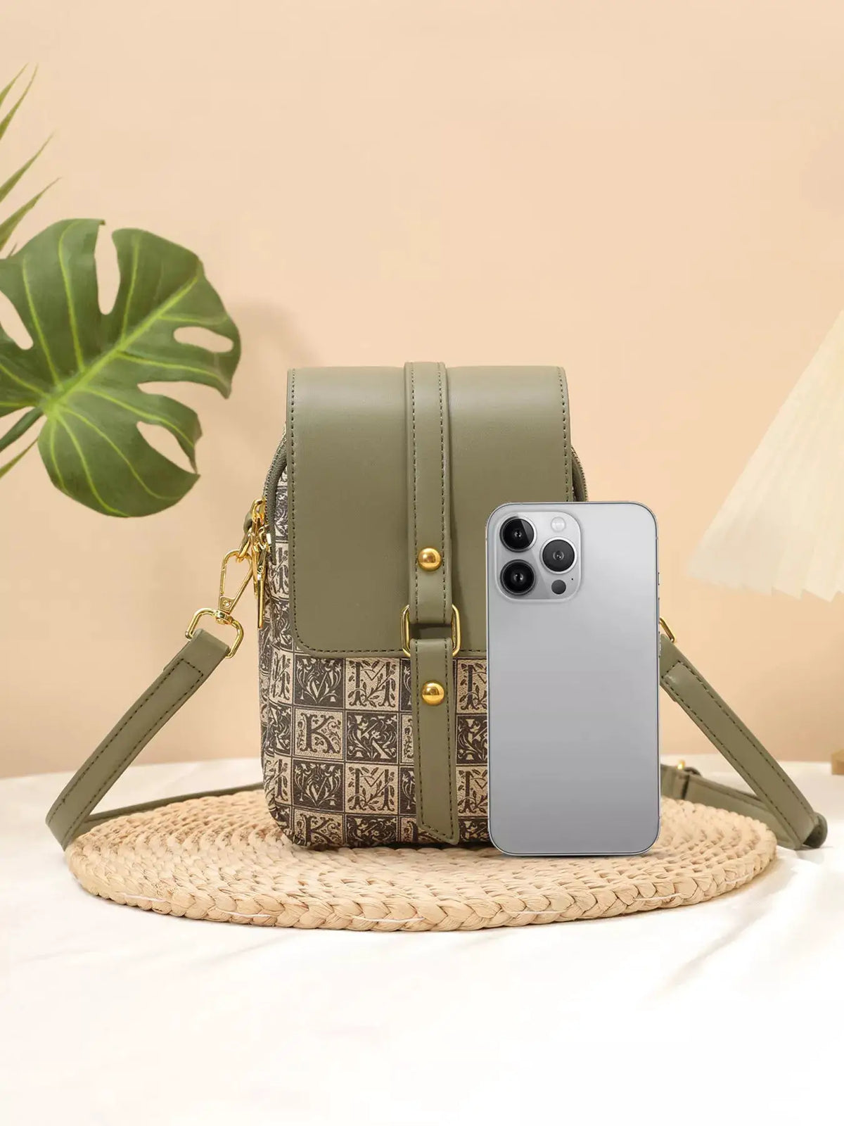 Printed Flap Crossbody Bag by Trendsi