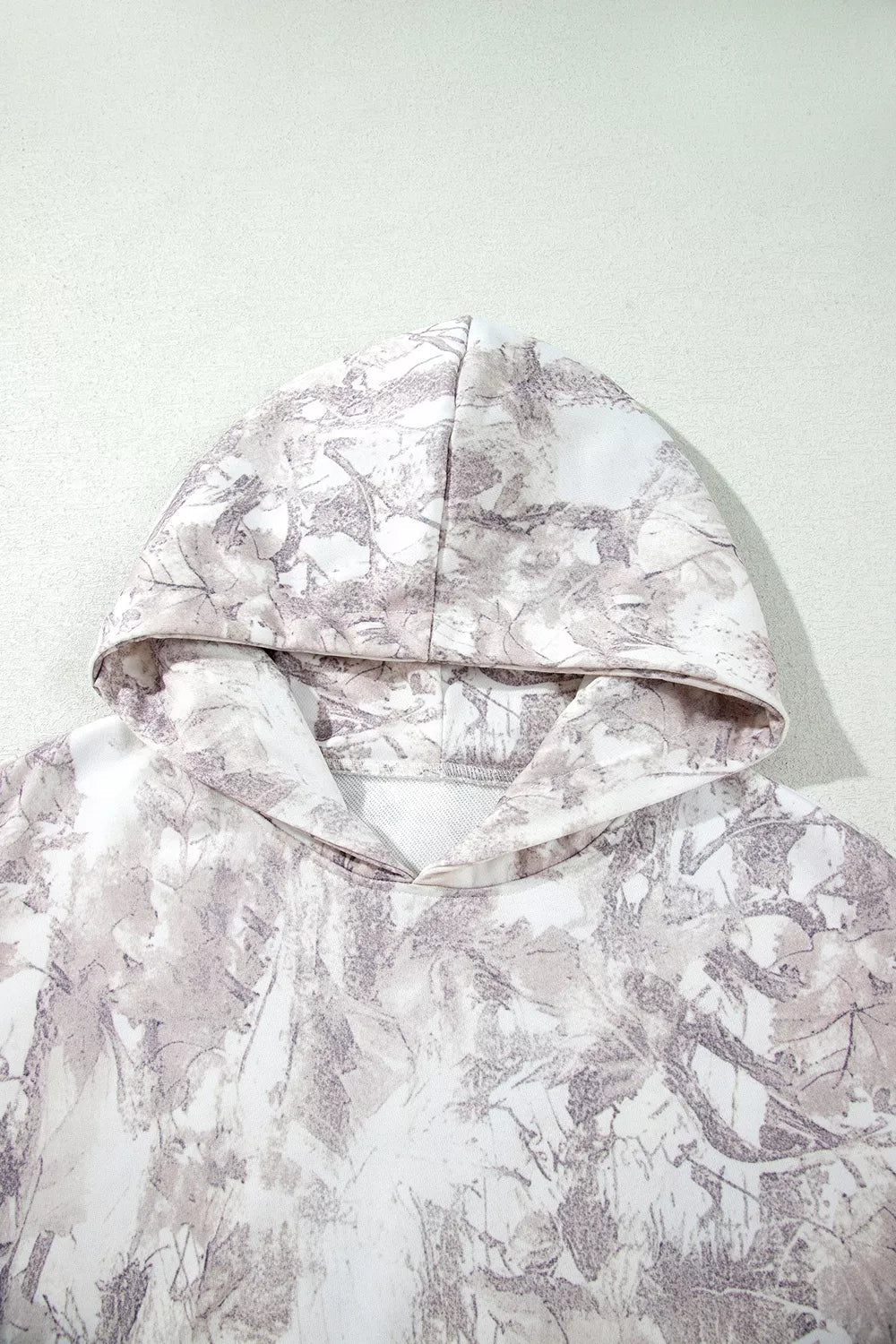 Abstract Print Ribbed Cuffs Hem Long Sleeve Hoodie - Bitsy Gypsy Boutique