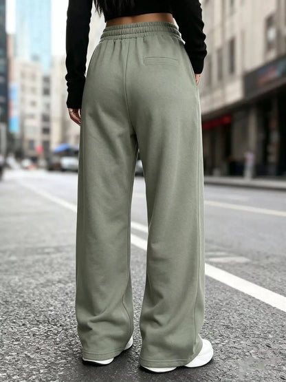 High-Waisted Wide-Leg Sweatpants by Trendsi