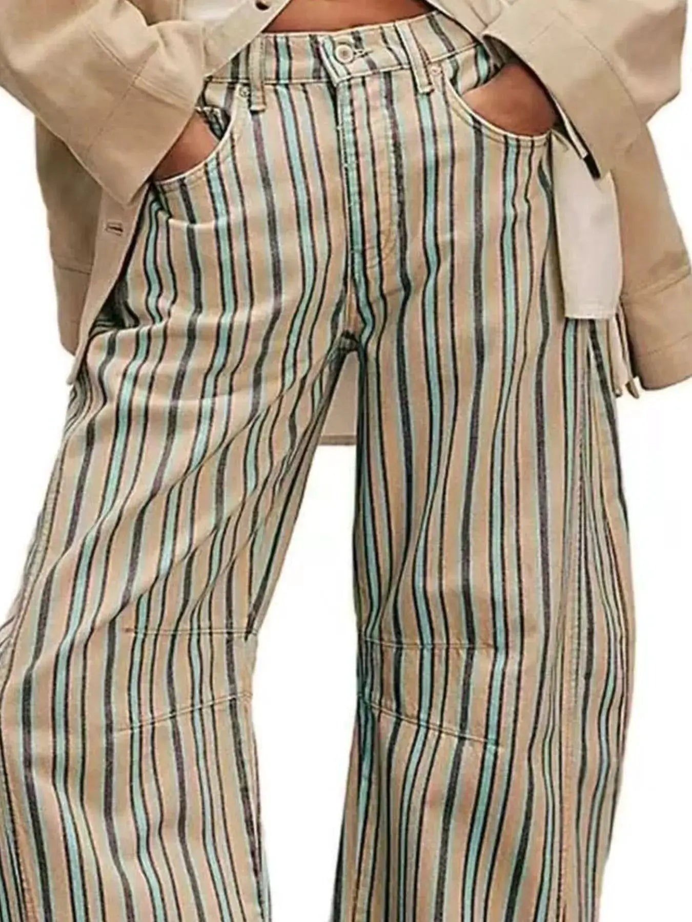 Printed Wide-Leg Jeans by Trendsi