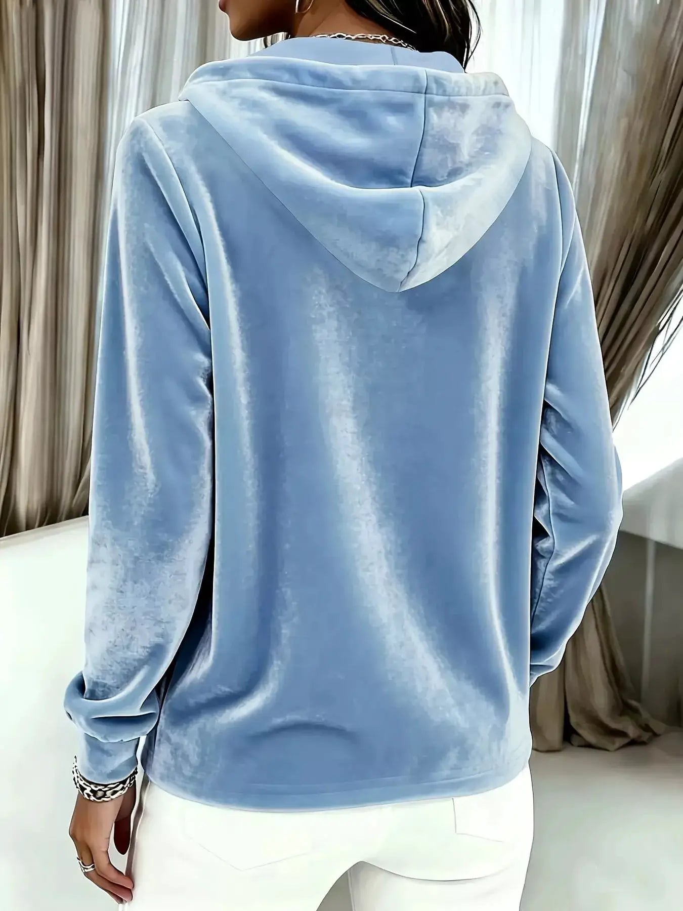 Full Size Drawstring Button Detail Hoodie Plus Size by Trendsi
