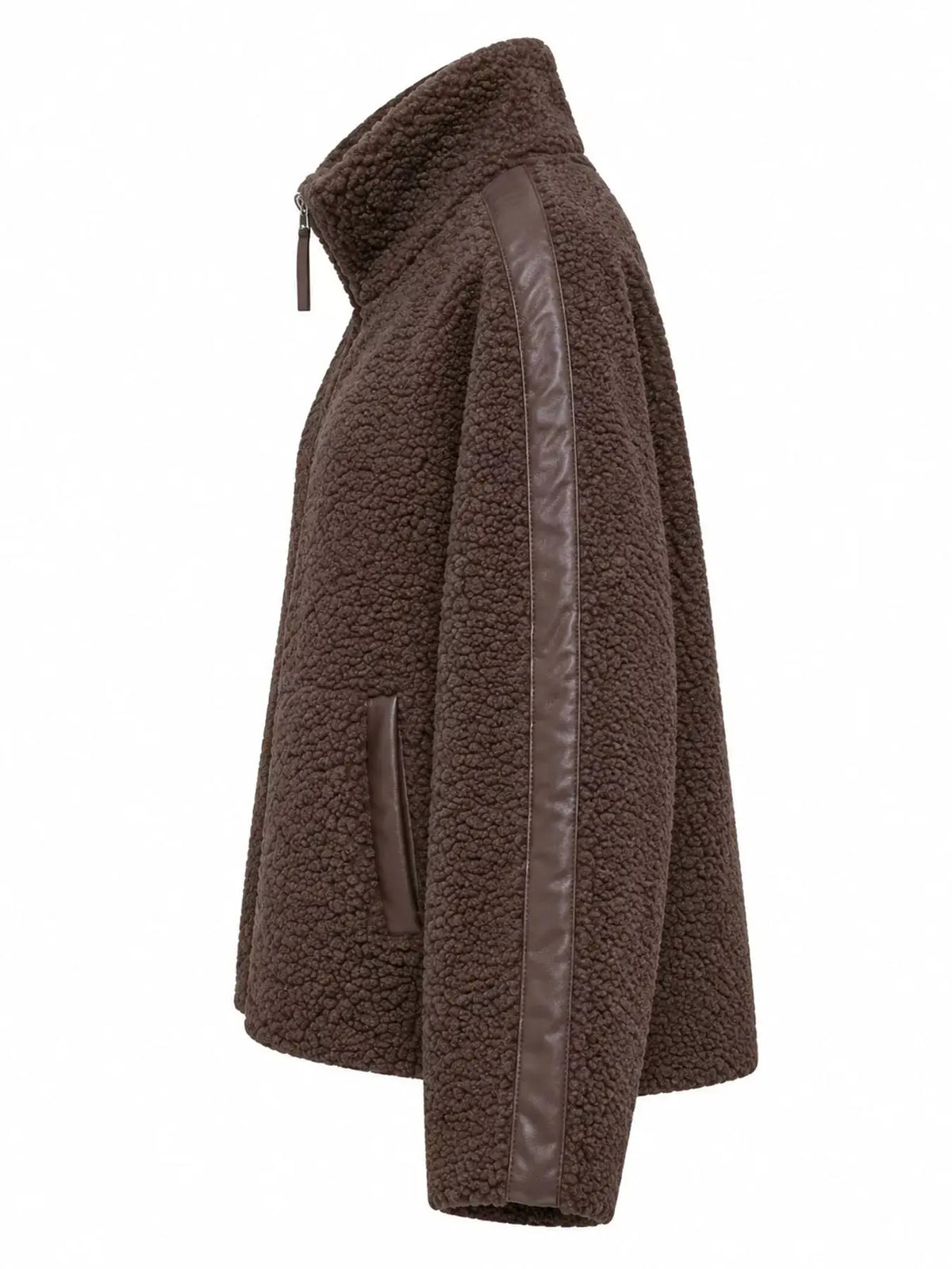 Sherpa Zip-Up Outerwear by Trendsi