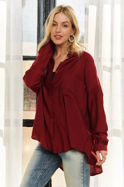ADORA Button Down Linen Shirt - Bitsy Gypsy Boutique
