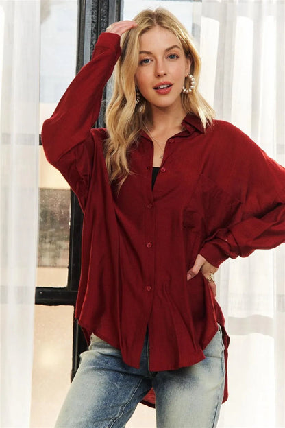 ADORA Button Down Linen Shirt - Bitsy Gypsy Boutique