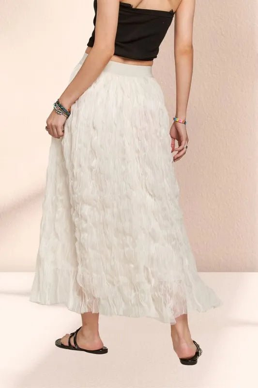 ADORA Elastic Waist Cloud Fluffy Maxi Skirt - Bitsy Gypsy Boutique