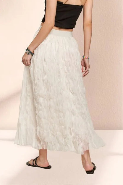 ADORA Elastic Waist Cloud Fluffy Maxi Skirt - Bitsy Gypsy Boutique