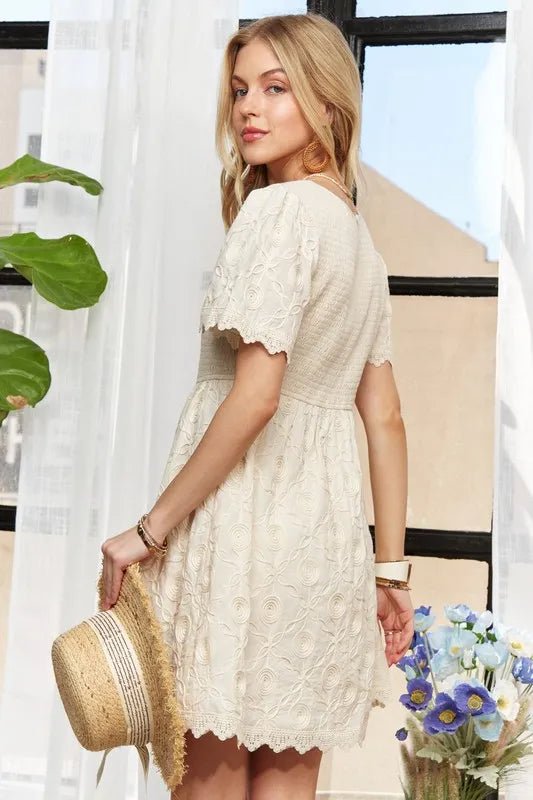 ADORA Rround Neck Crinkle Babydoll Dress - Bitsy Gypsy Boutique