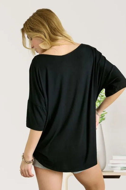 ADORA Sequin US Flag Pocketed Top - Bitsy Gypsy Boutique