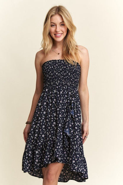 ADORA Smocked Floral Tube Dress with Pockets - Bitsy Gypsy Boutique