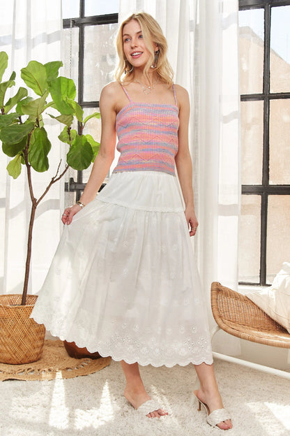 ADORA Zigzag Pattern Stripe Rib Knit Cami - Bitsy Gypsy Boutique