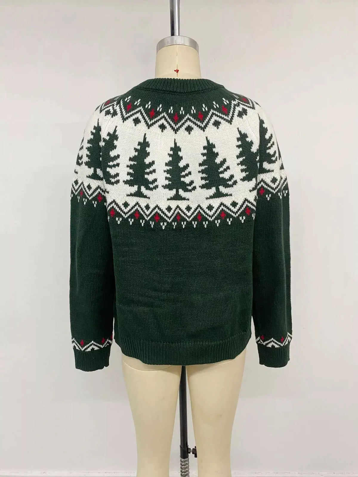 Christmas Tree Pattern Round Neck Sweater by Trendsi