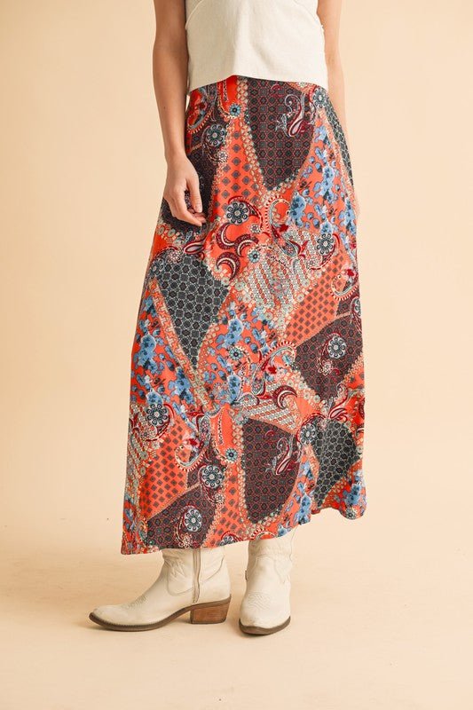 Aemi + Co Printed Maxi Skirt - Bitsy Gypsy Boutique