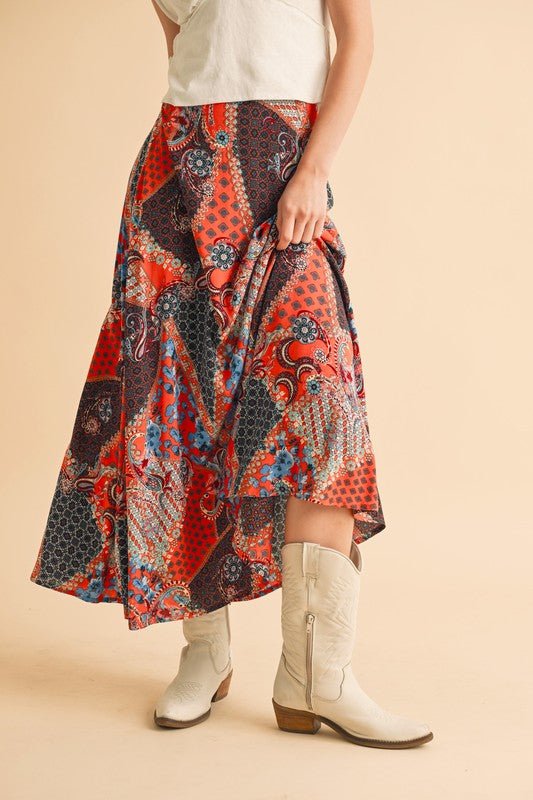 Aemi + Co Printed Maxi Skirt - Bitsy Gypsy Boutique